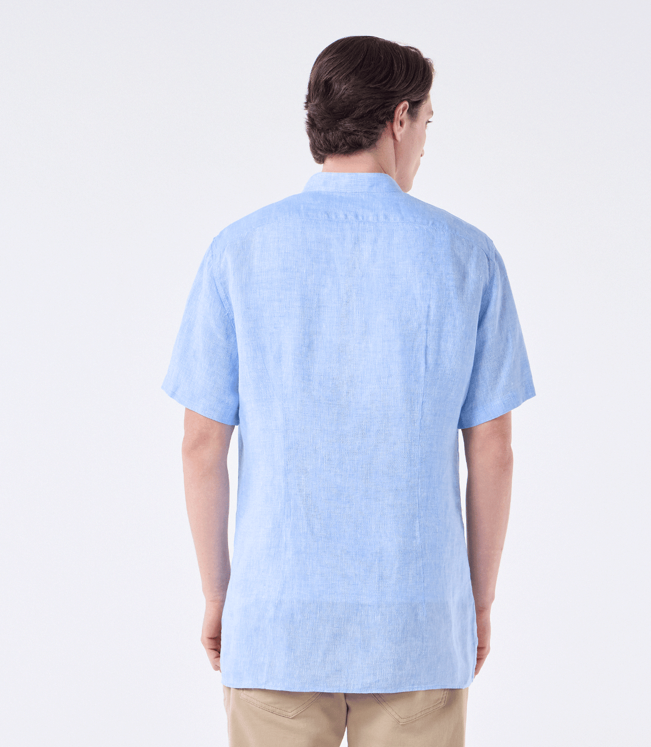 Camisa Linho Gola Mao MC Azul – slide 3
