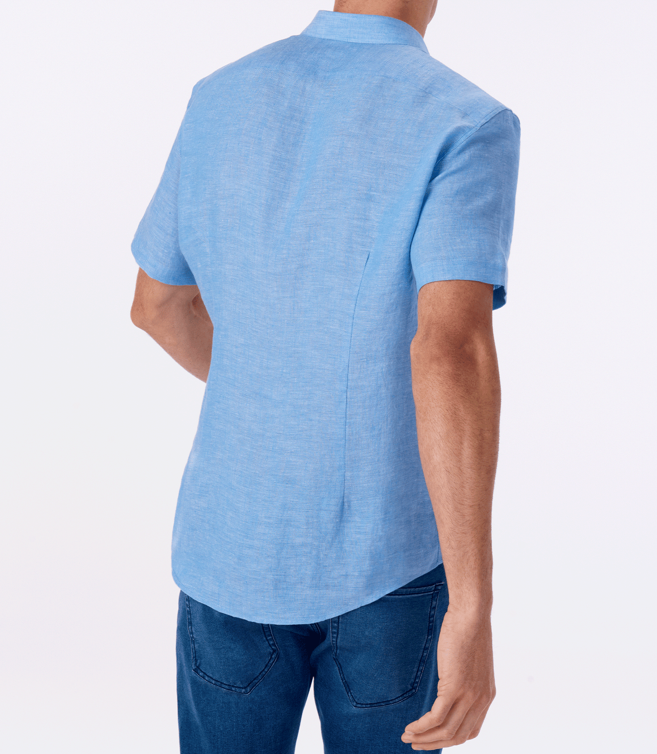 Camisa de Linho Manga Curta Azul – slide 3