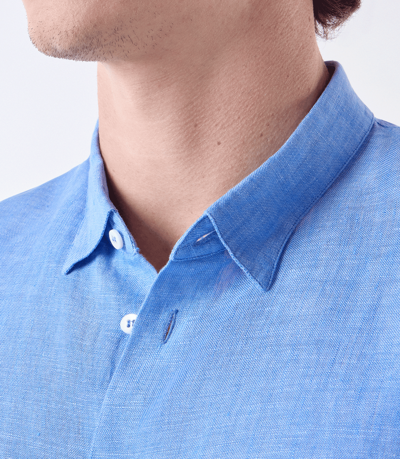 Camisa de Linho Manga Curta Azul – slide 4