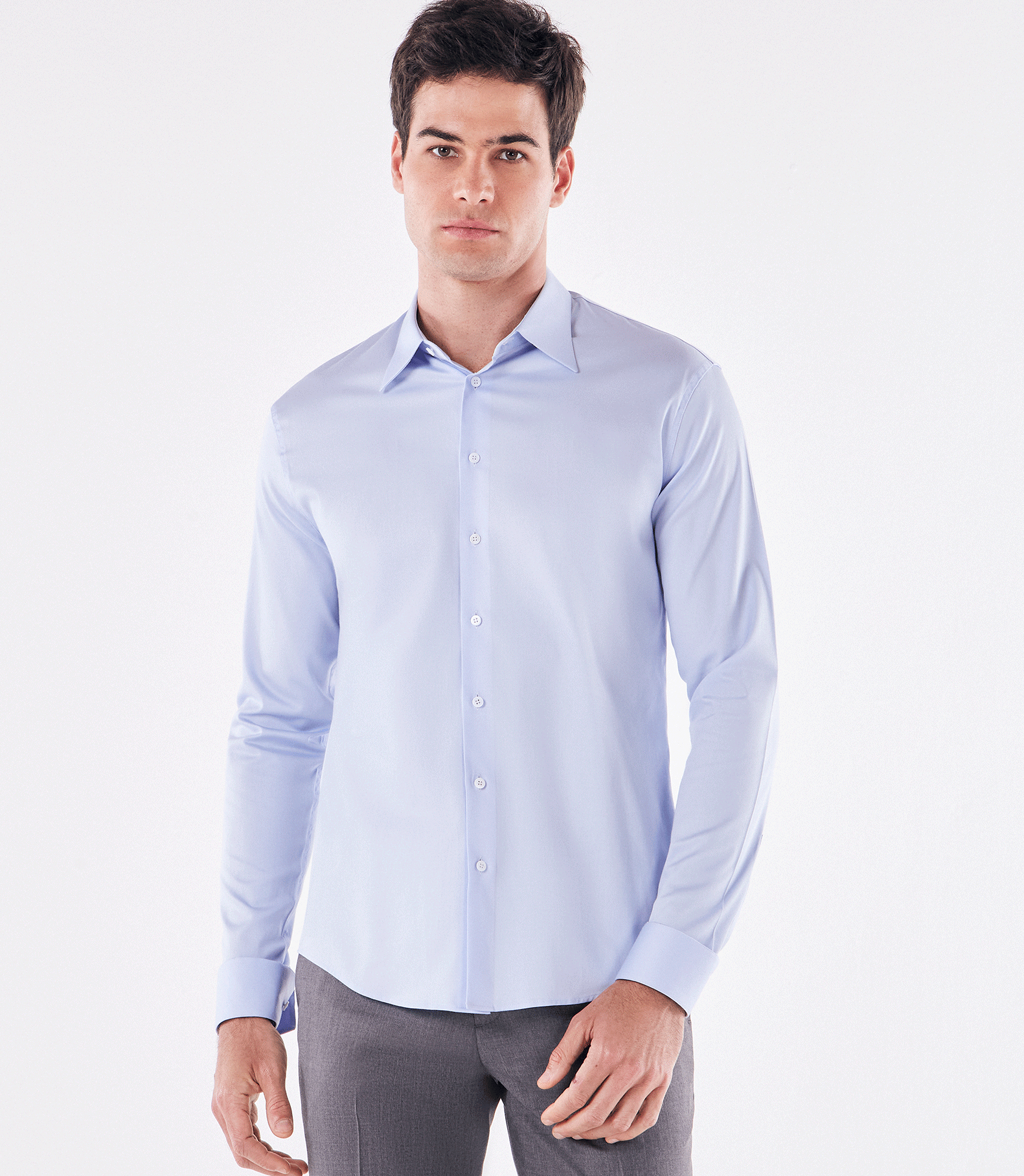 Camisa Social Manga Longa Austin Azul