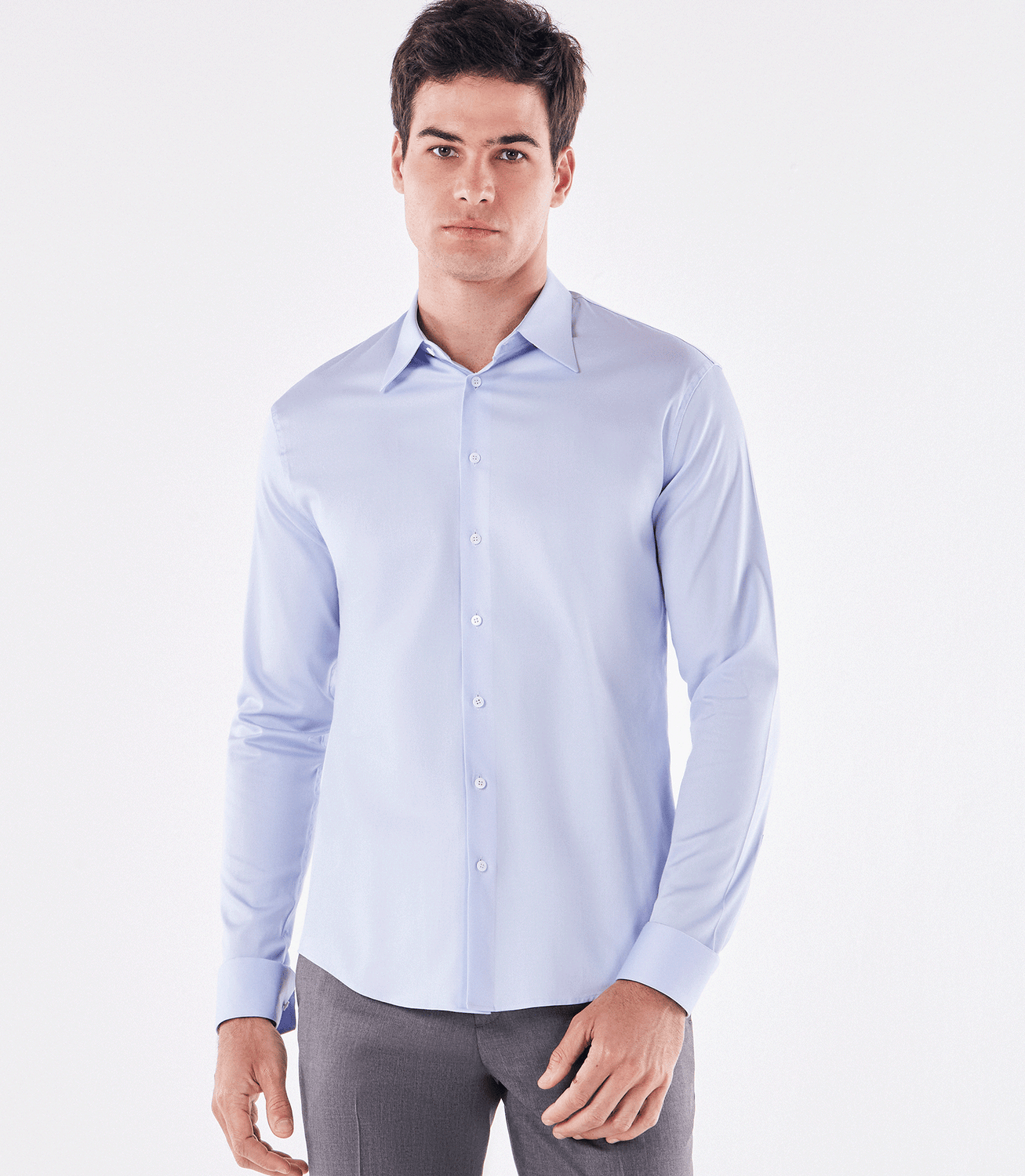 Camisa Social Manga Longa Austin Azul – slide 1