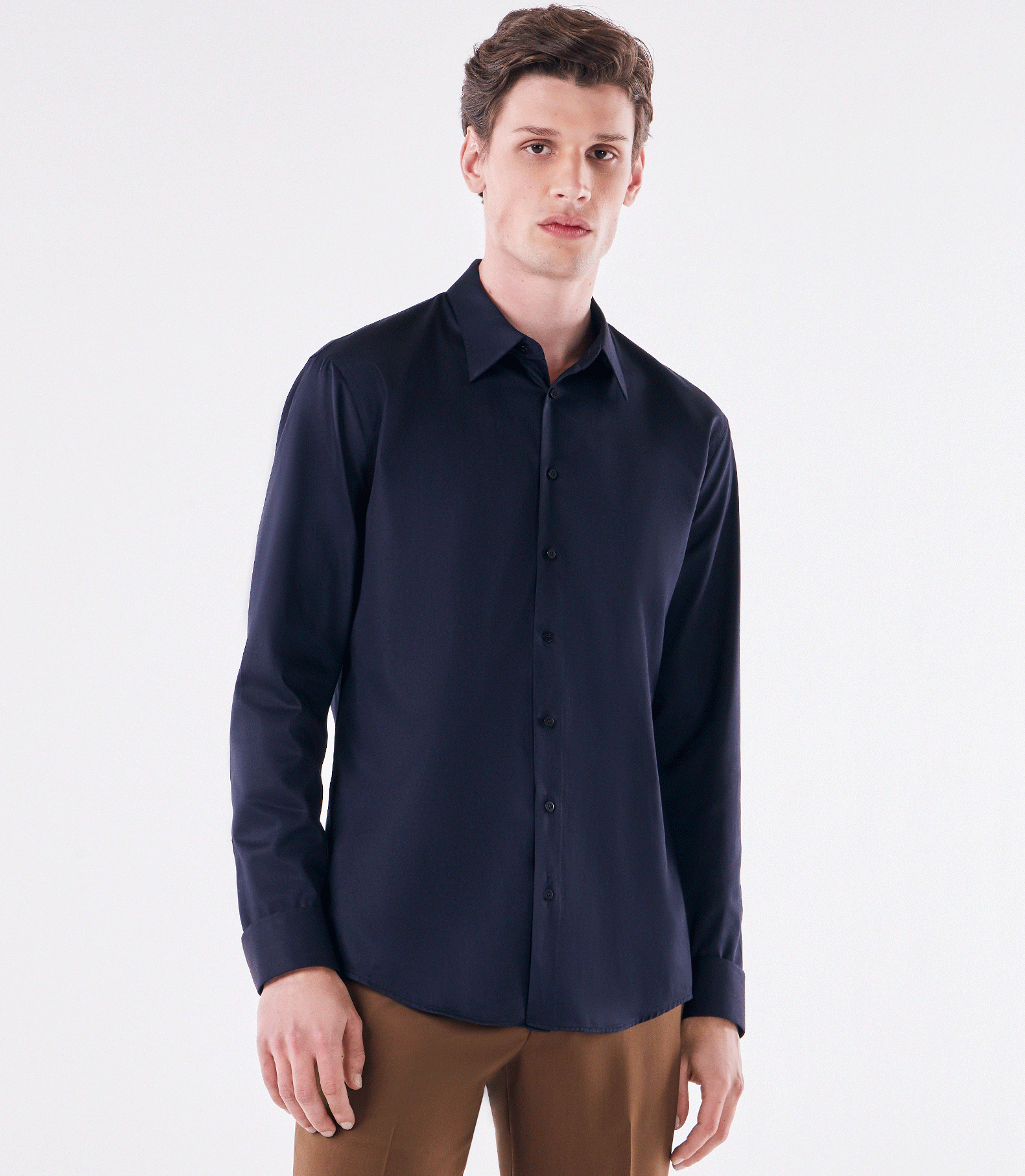 Camisa Social Manga Longa Austin Azul