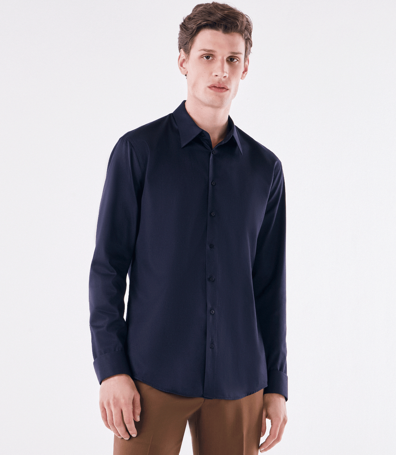 Camisa Social Manga Longa Austin Azul – slide 1