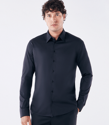 Camisa Social Manga Longa Austin Preto thumbnail 1