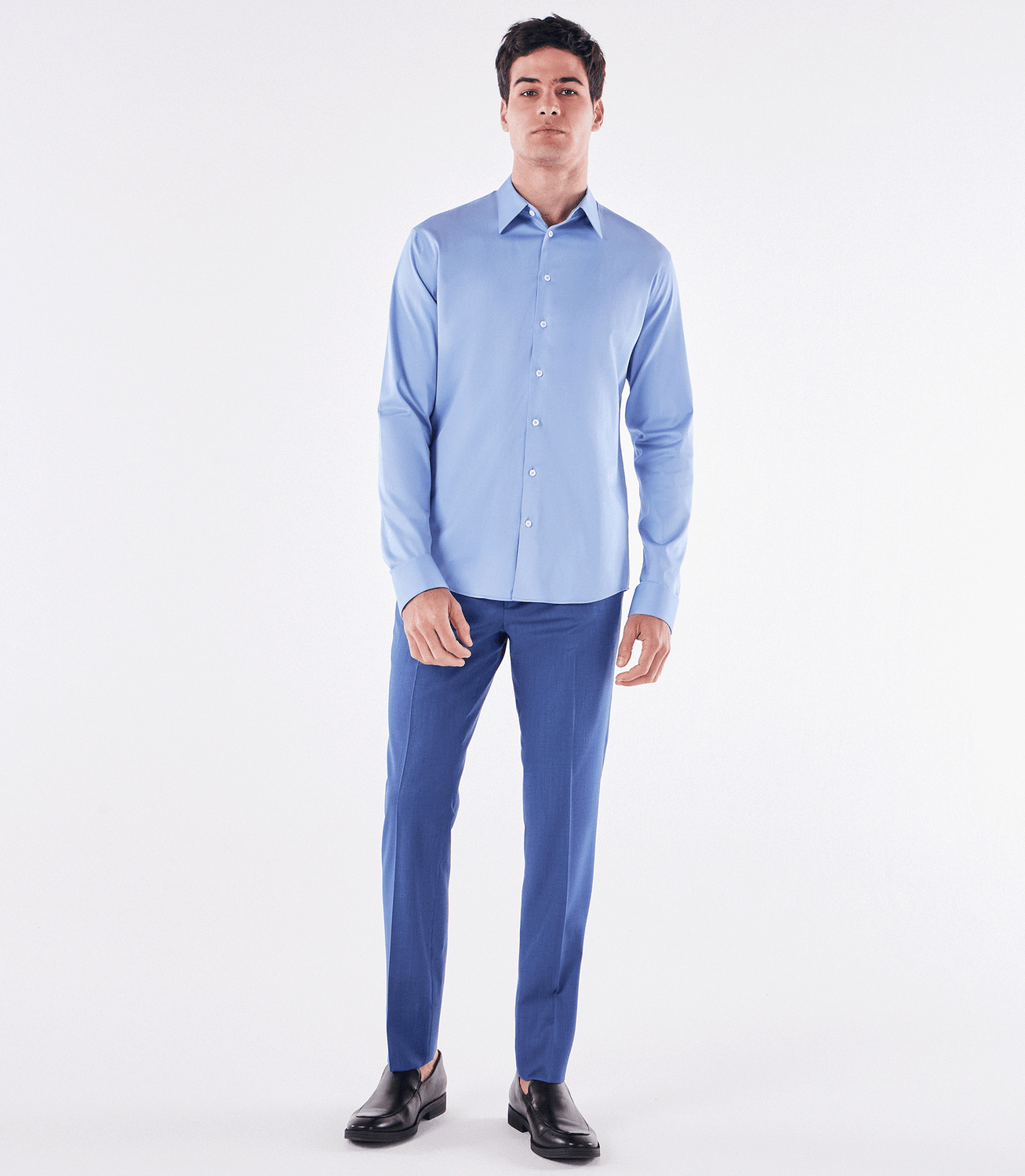 Camisa Social Manga Longa Austin Azul – slide 2