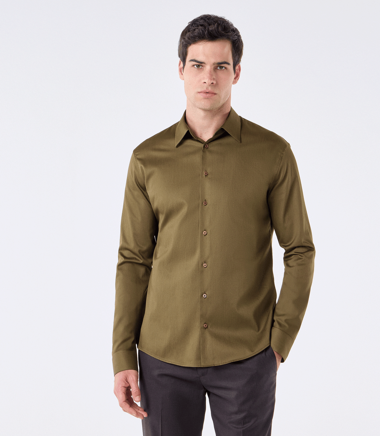 Camisa Social Manga Longa Austin Verde – slide 1