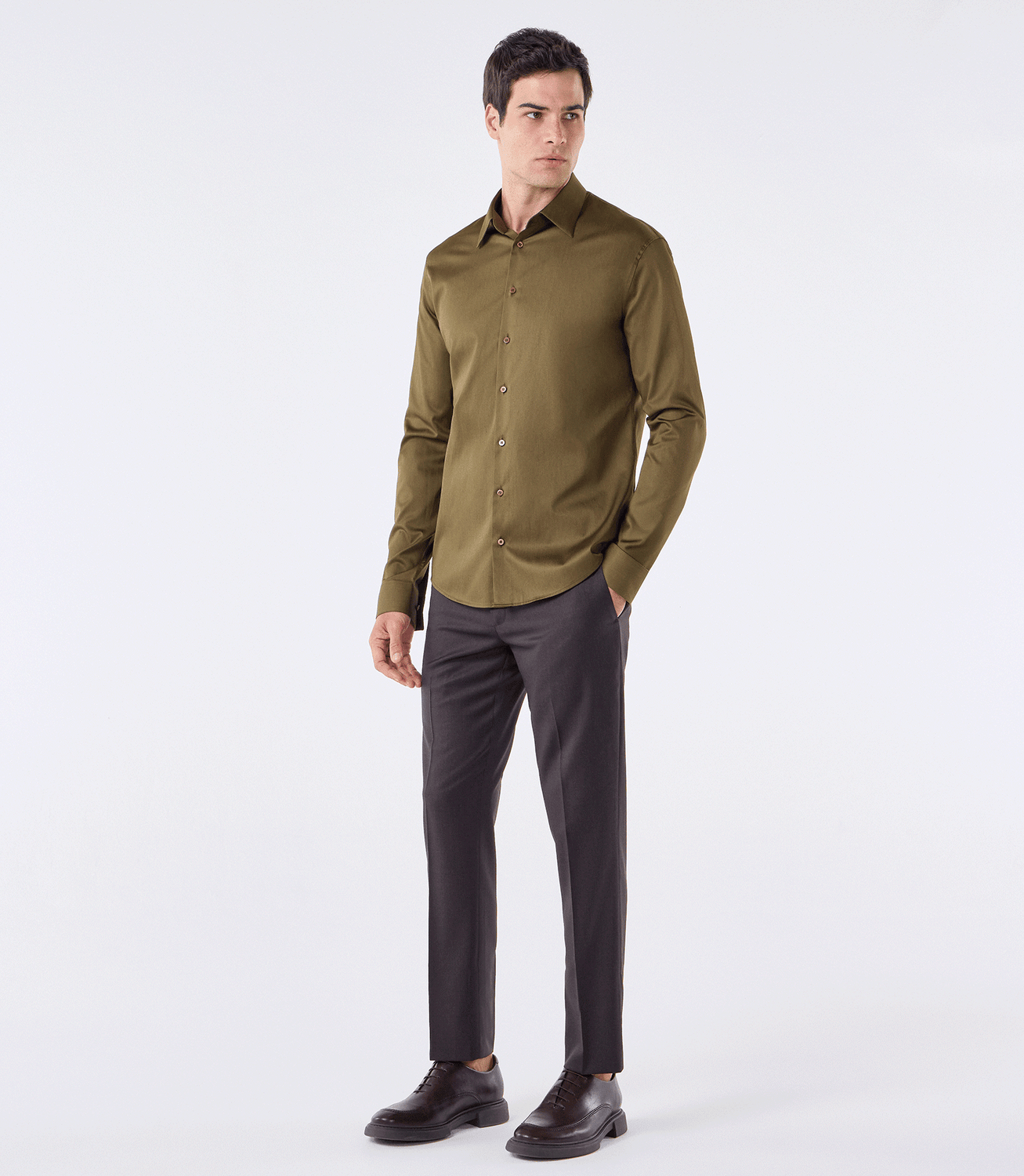 Camisa Social Manga Longa Austin Verde – slide 2