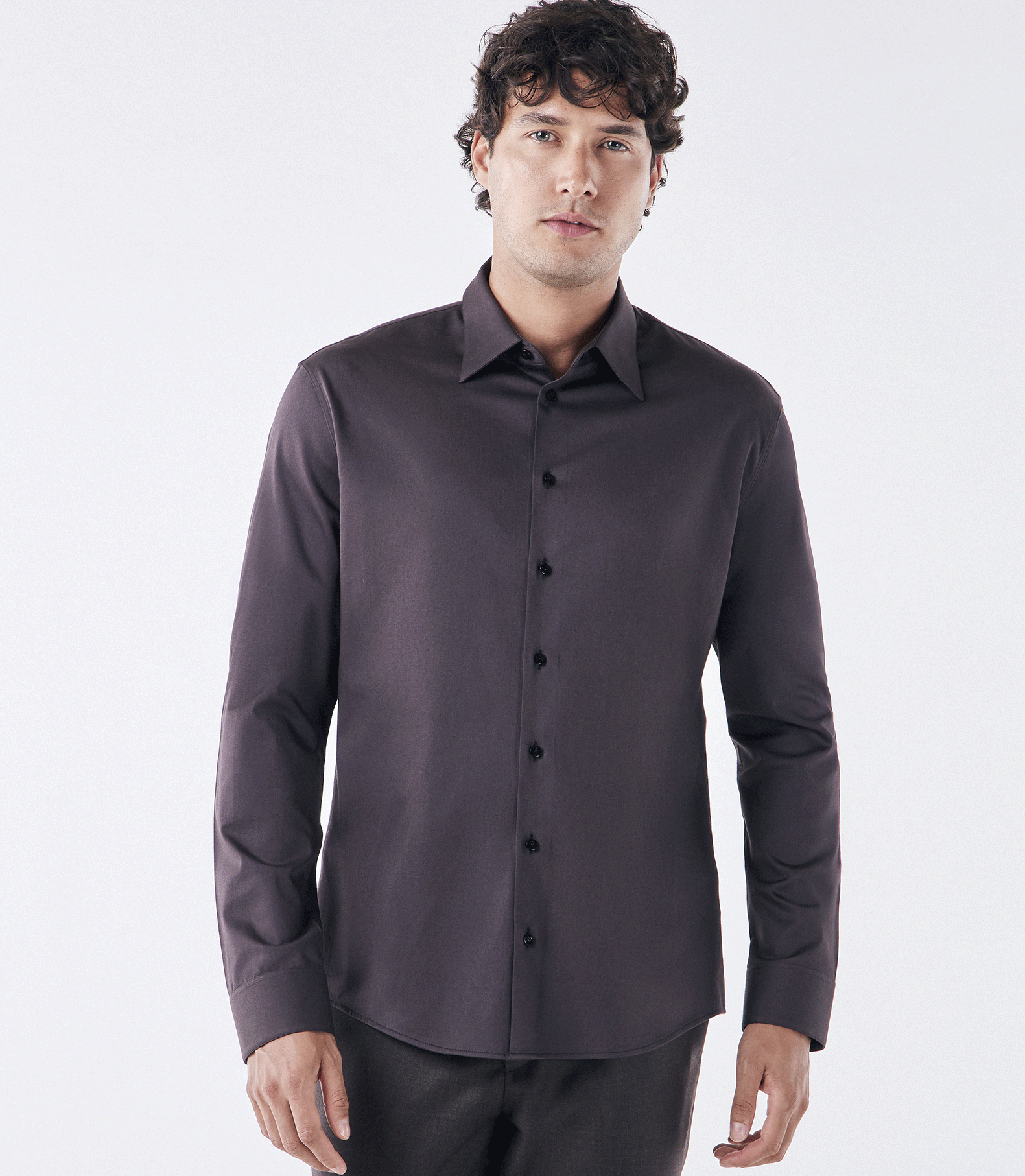 Camisa Social Manga Longa Austin Marrom