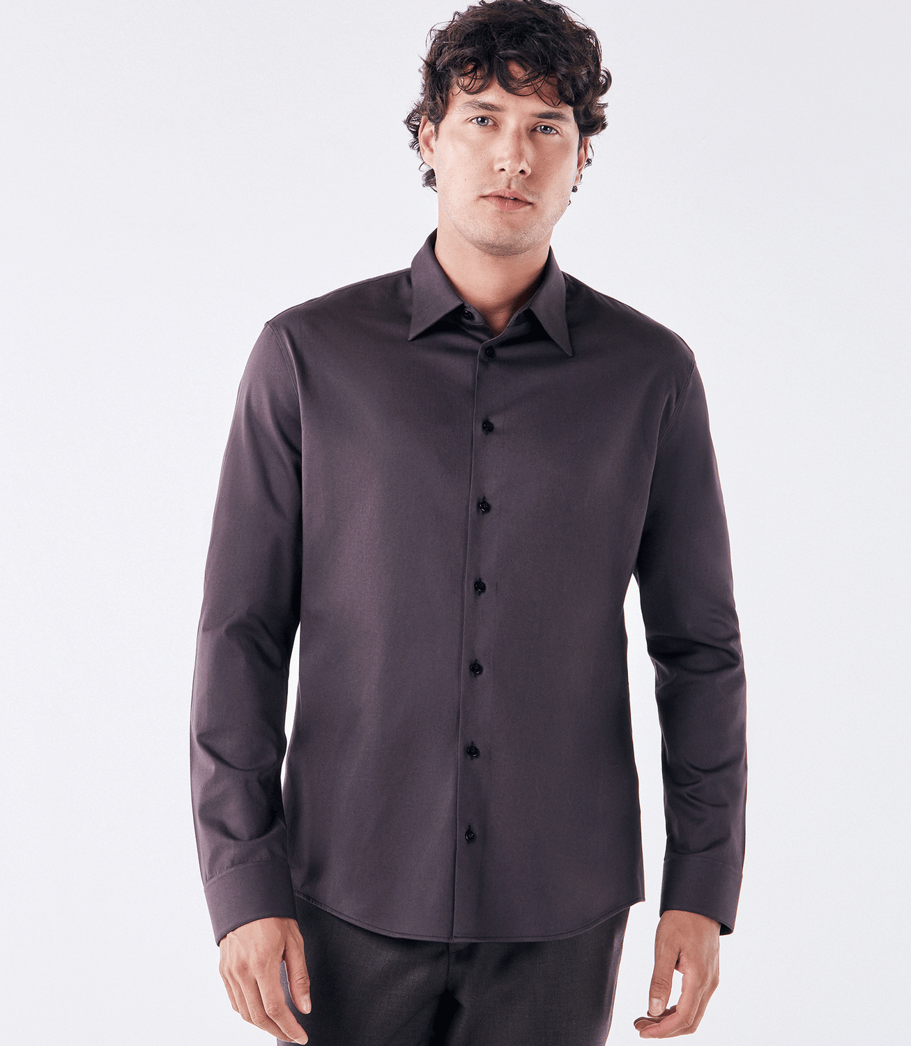 Camisa Social Manga Longa Austin Marrom – slide 1