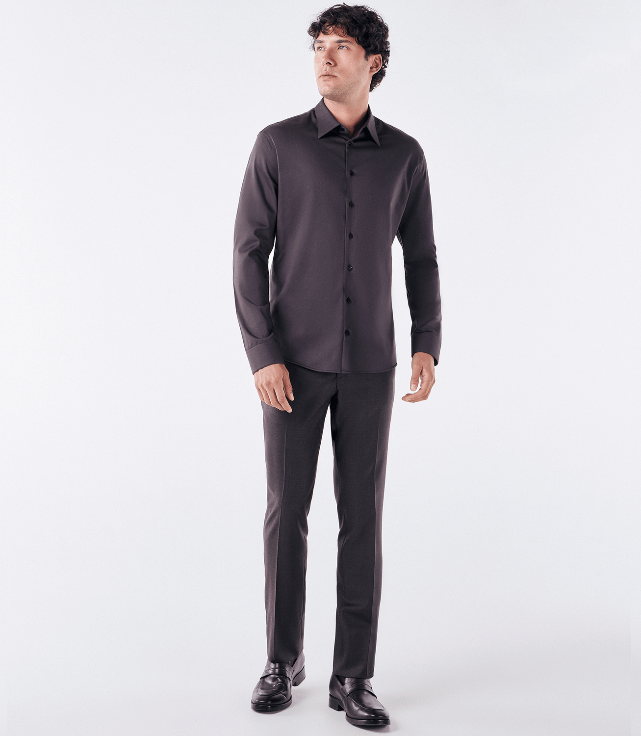 Camisa Social Manga Longa Austin Marrom – slide 2