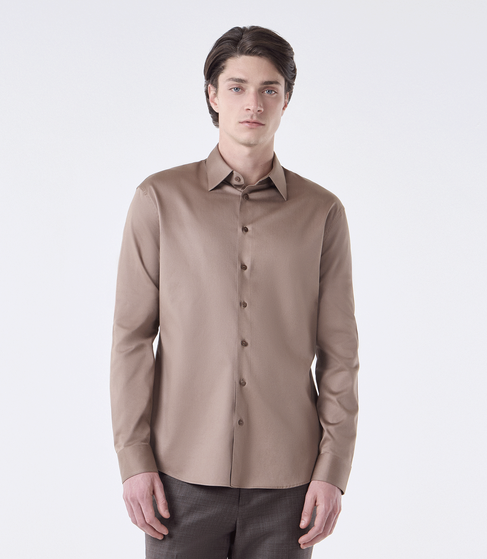 Camisa Social Manga Longa Austin Marrom