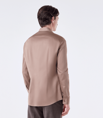Camisa Social Manga Longa Austin Marrom thumbnail 3