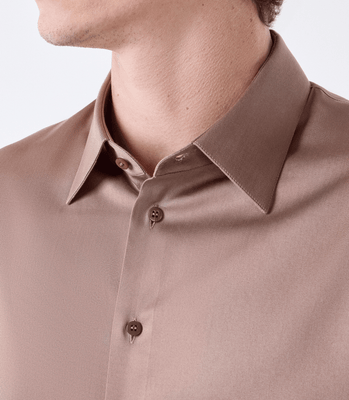 Camisa Social Manga Longa Austin Marrom thumbnail 4