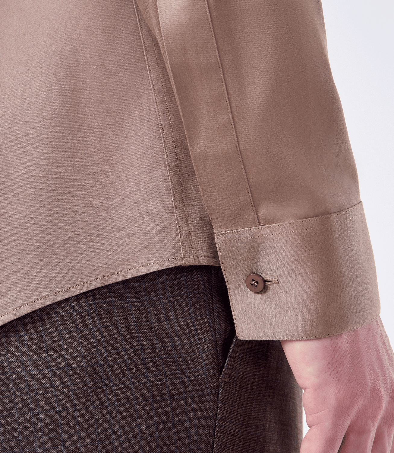 Camisa Social Manga Longa Austin Marrom – slide 5