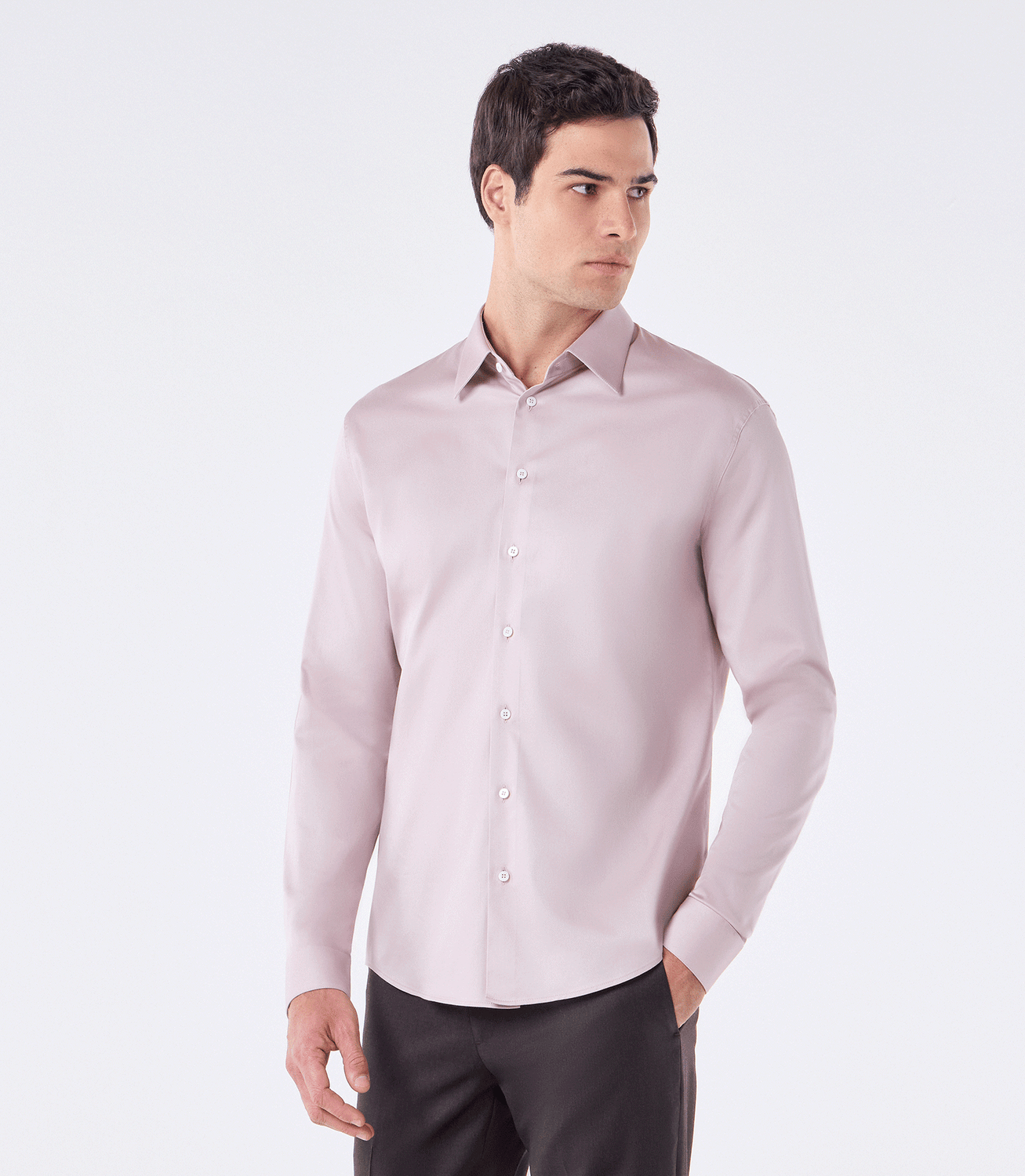 Camisa Social Manga Longa Austin Rosa – slide 1