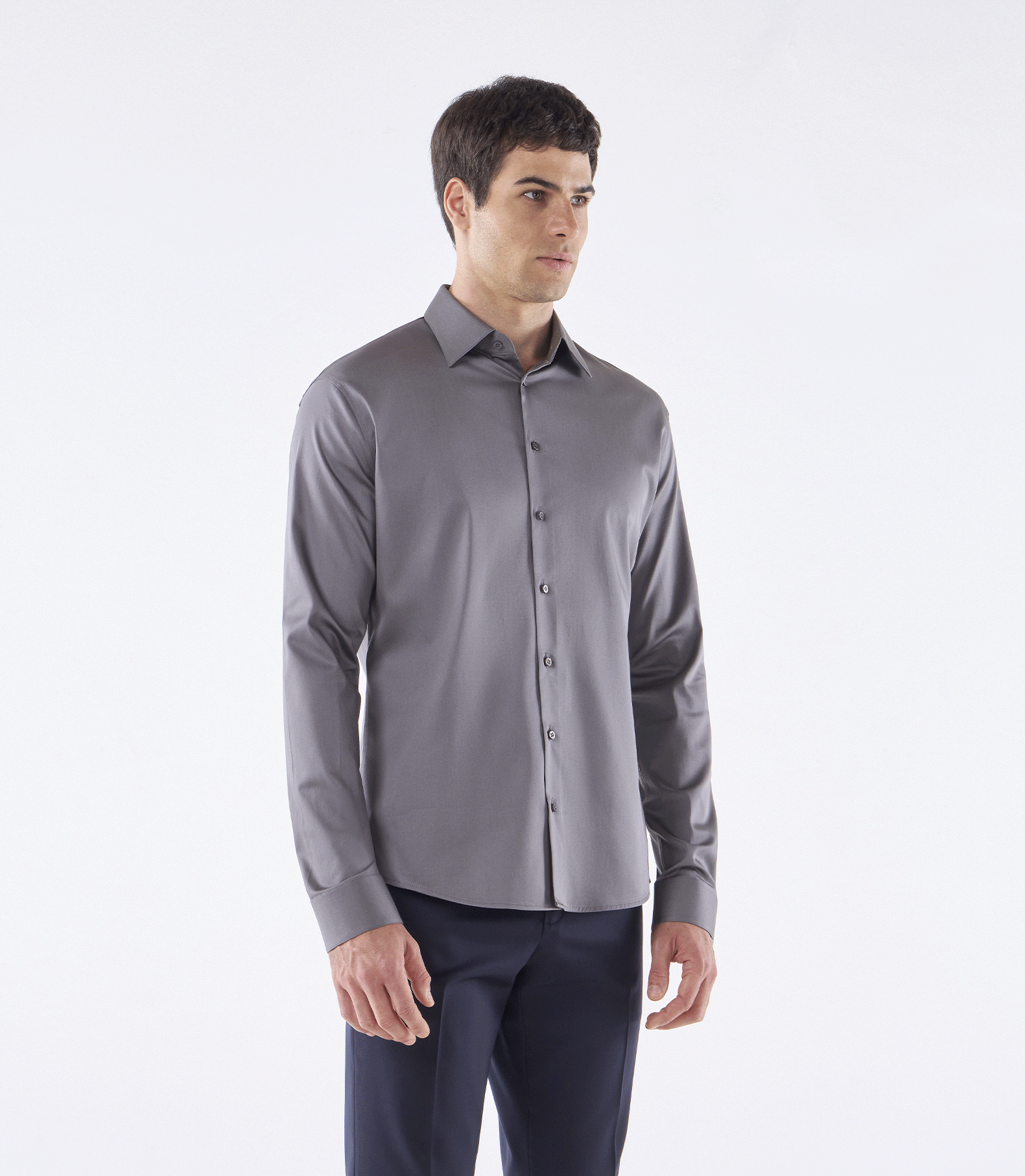 Camisa Social Manga Longa Austin Cinza