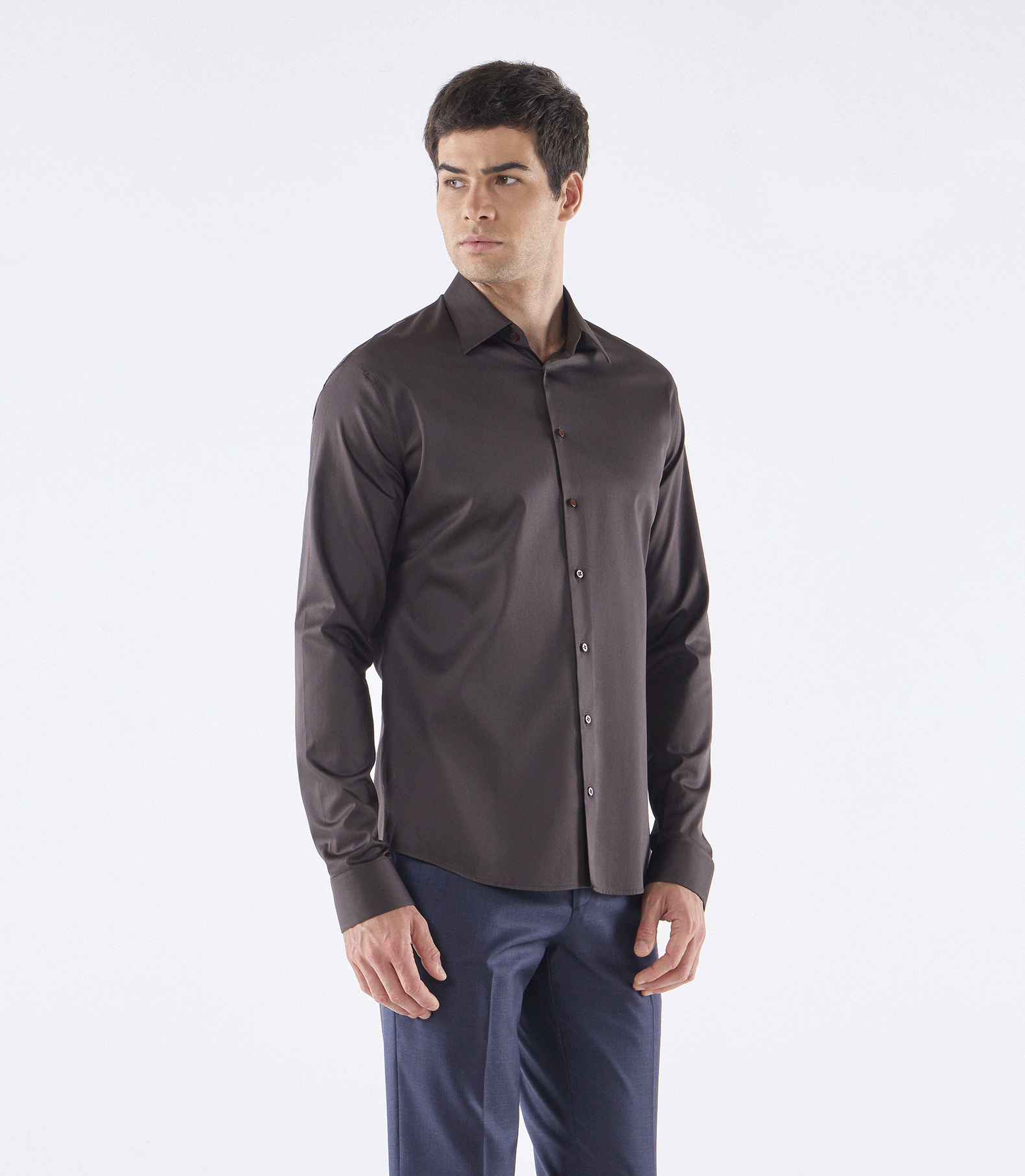 Camisa Social Manga Longa Austin Marrom
