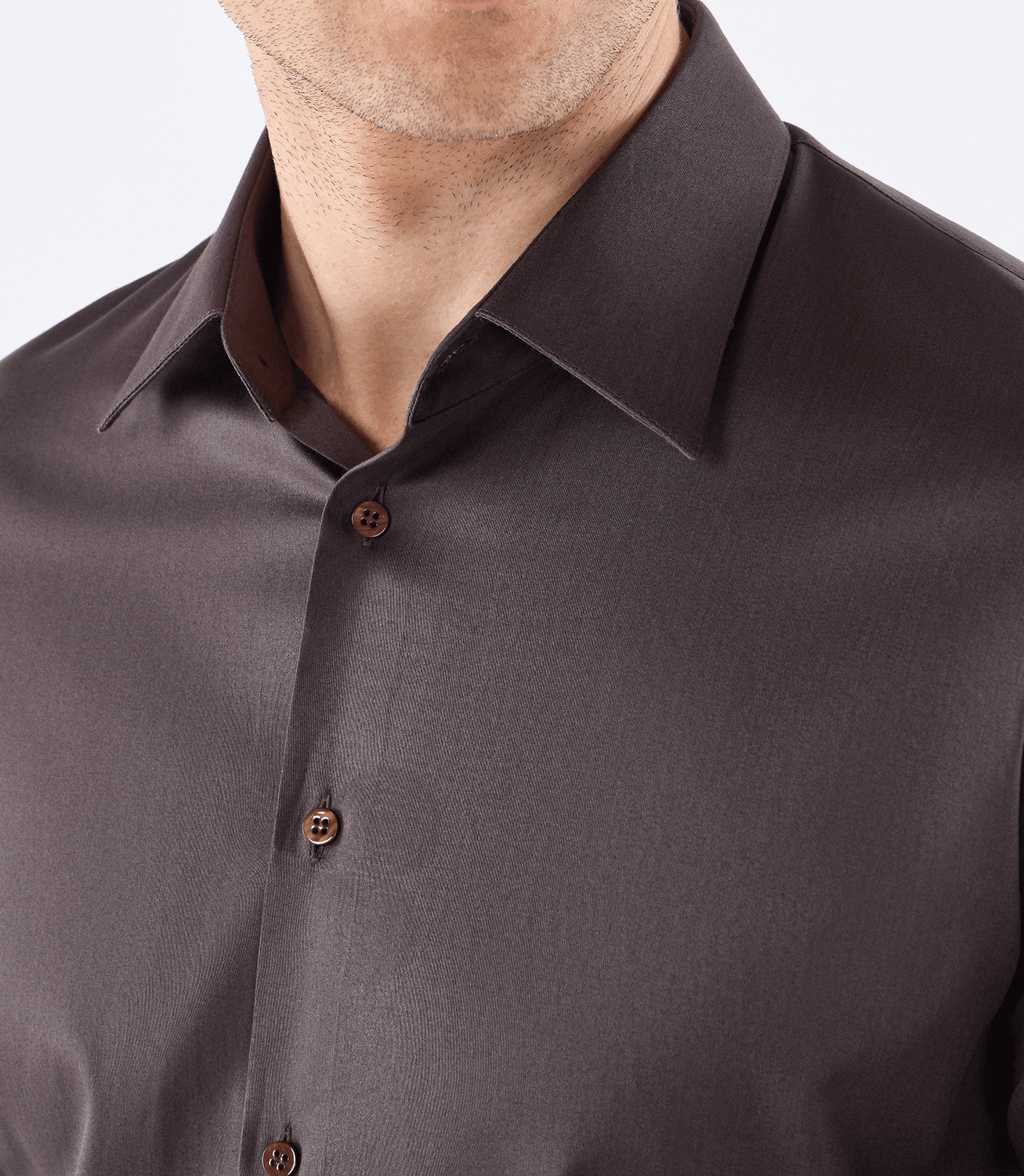 Camisa Social Manga Longa Austin Marrom – slide 4