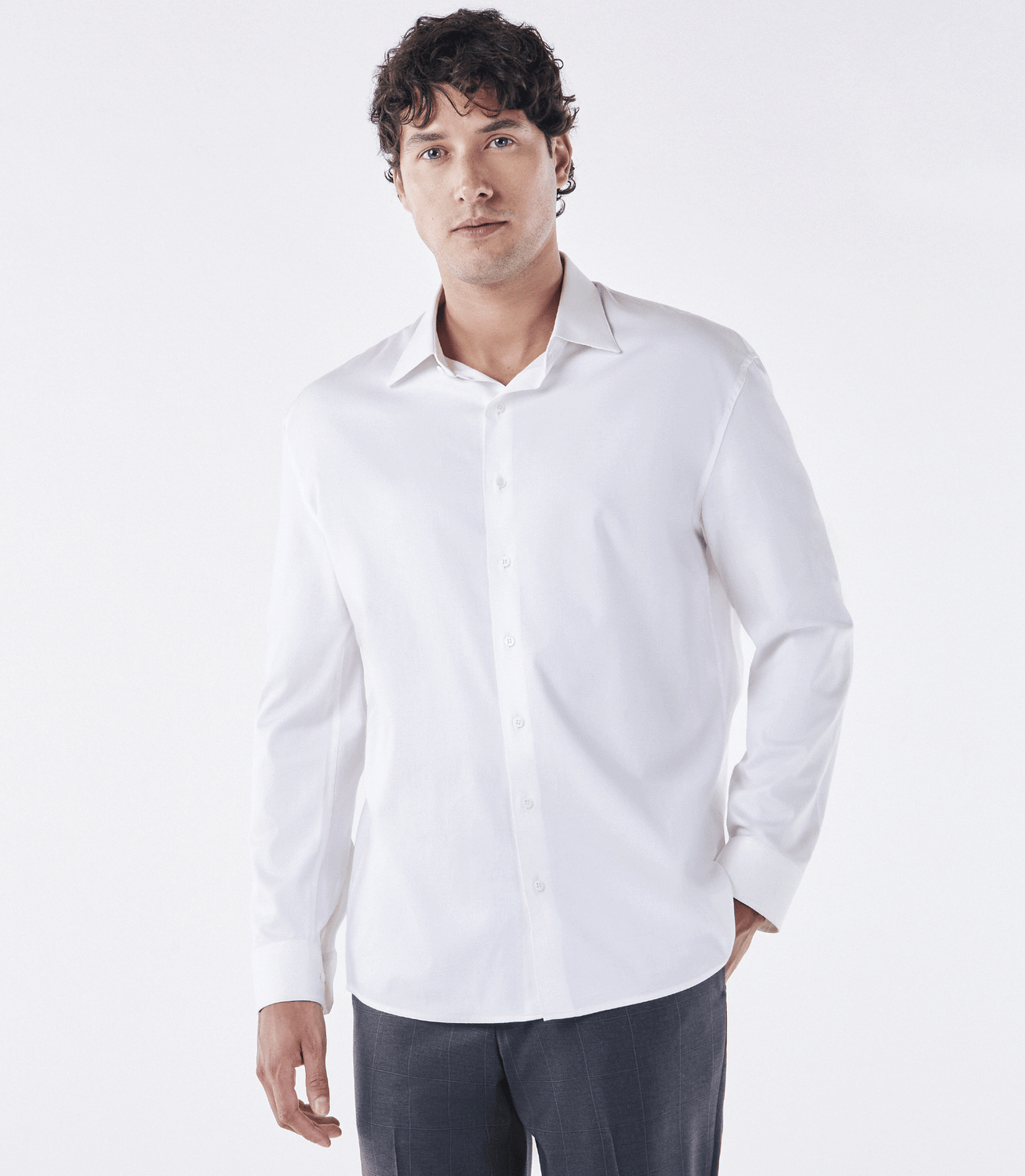 Camisa Social Regular Manga Longa Austin Branco – slide 1