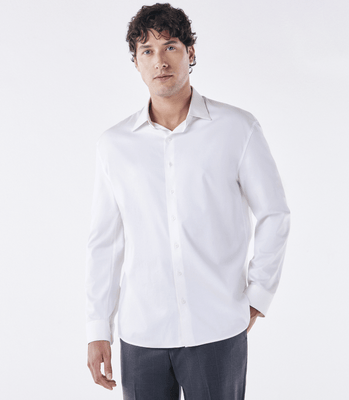 Camisa Social Regular Manga Longa Austin Branco thumbnail 1