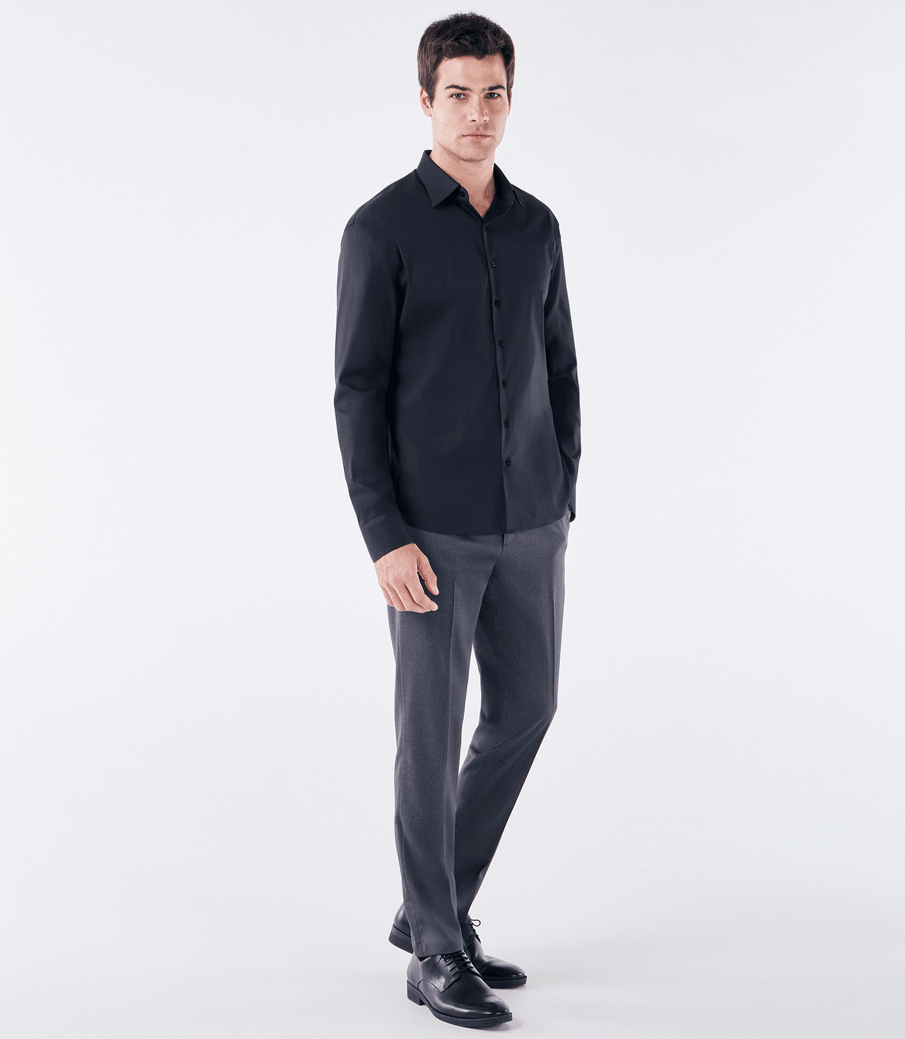 Camisa Social Regular Manga Longa Austin Preto – slide 2
