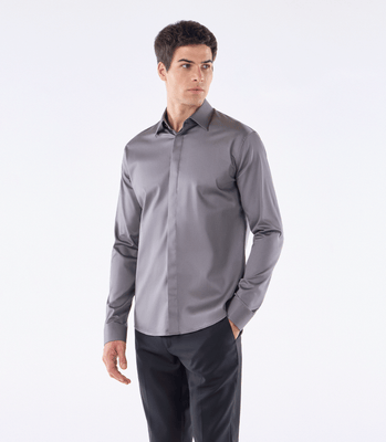 Camisa Social Vista Coberta Cinza thumbnail 1