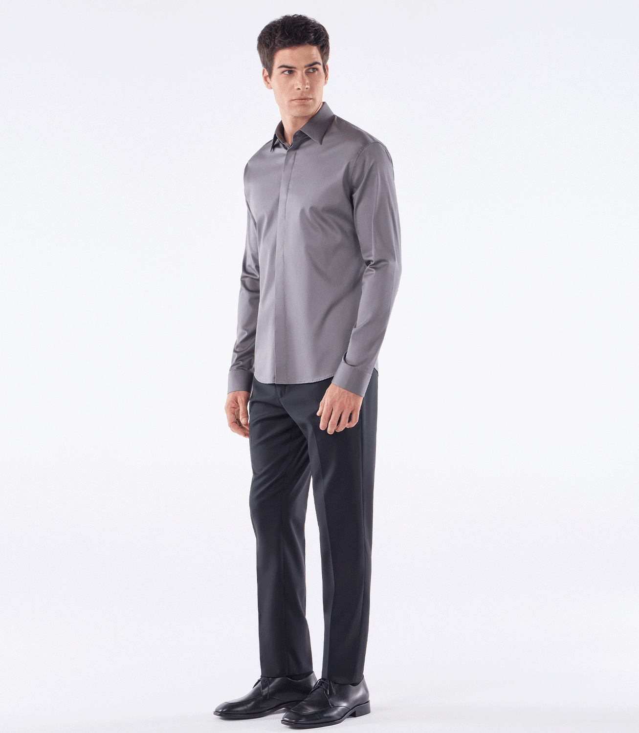Camisa Social Vista Coberta Cinza – slide 2