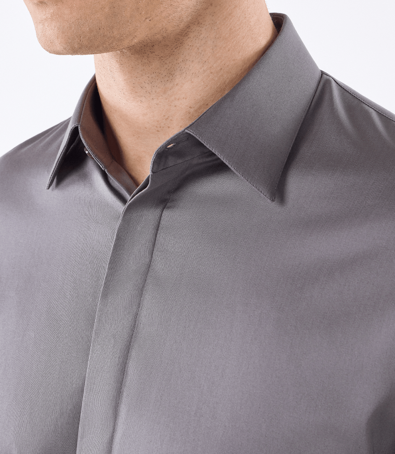 Camisa Social Vista Coberta Cinza – slide 4