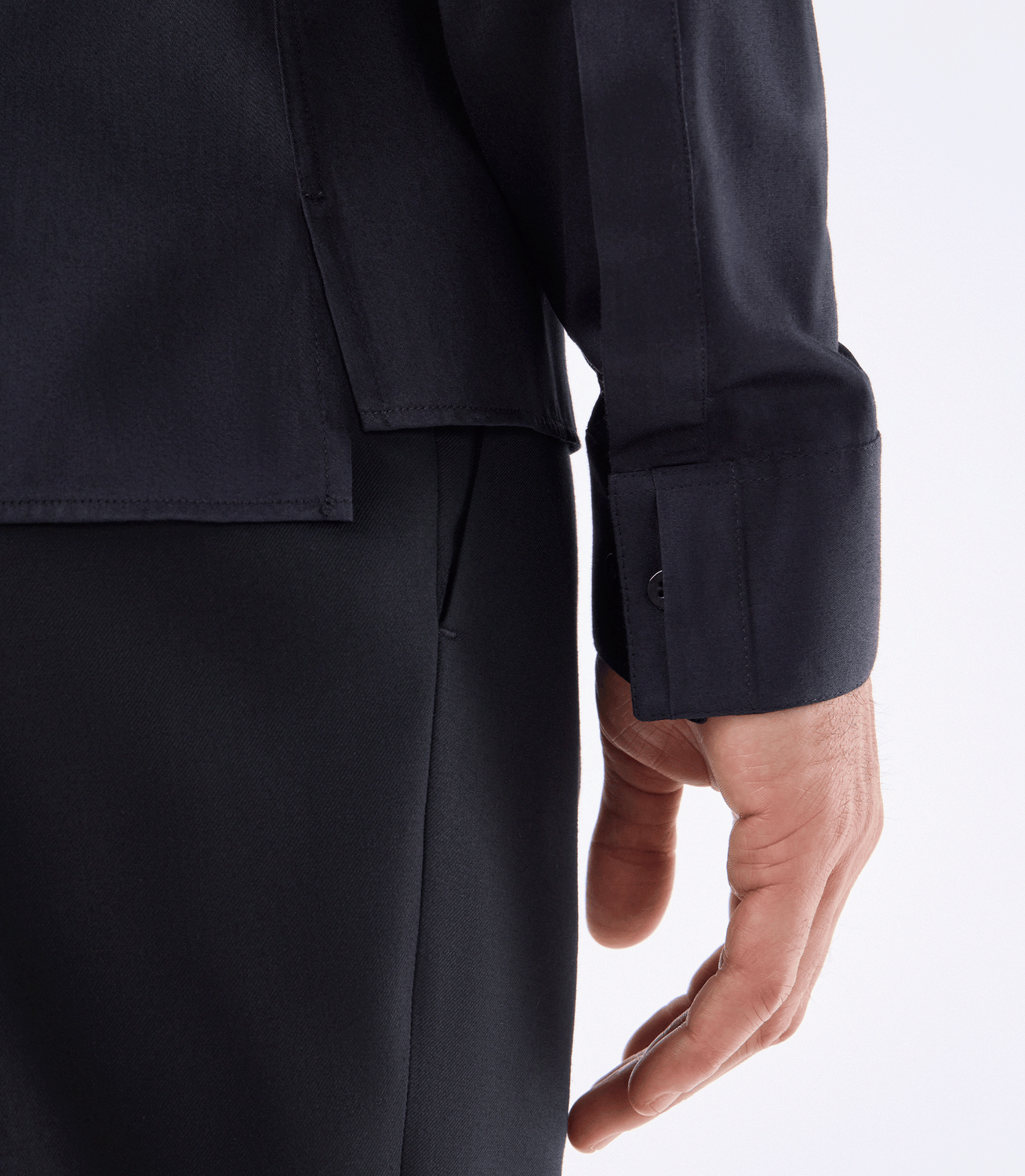 Camisa Meia Vista Manga Longa Tailor Air Preto – slide 5