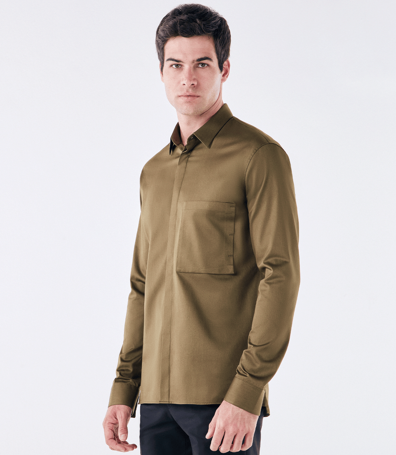 Camisa Tailor Air Pima com Bolso Verde – slide 1