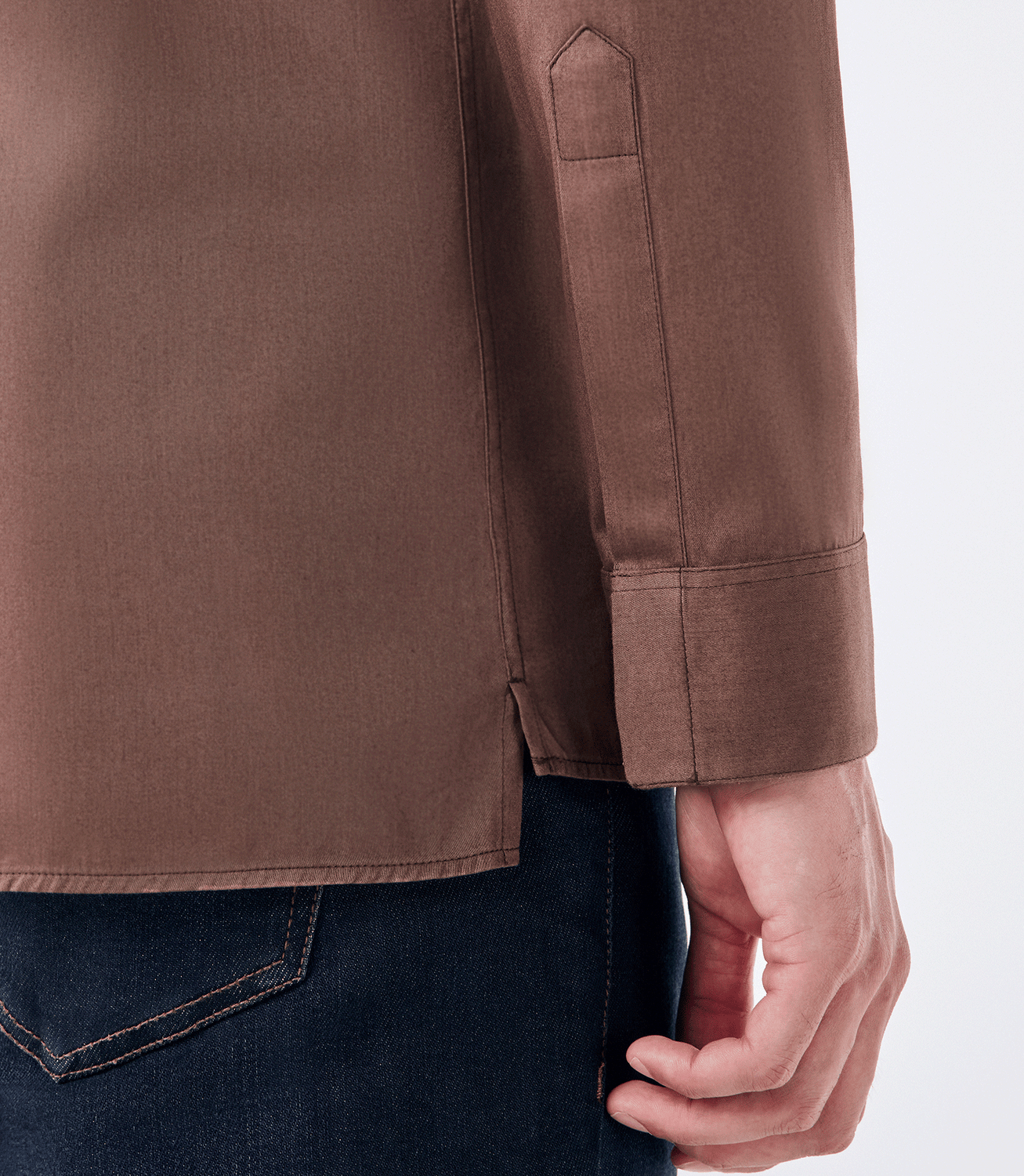 Camisa Tailor Air Pima com Bolso Marrom – slide 5