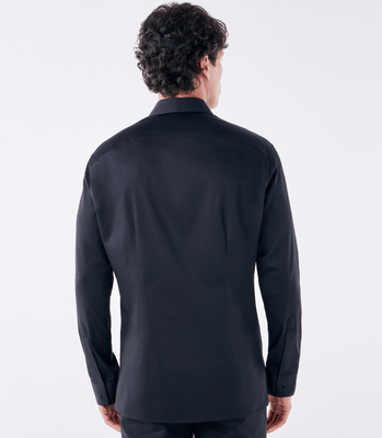 Camisa Manga Longa Tailor Air com Martingale Preto thumbnail 3