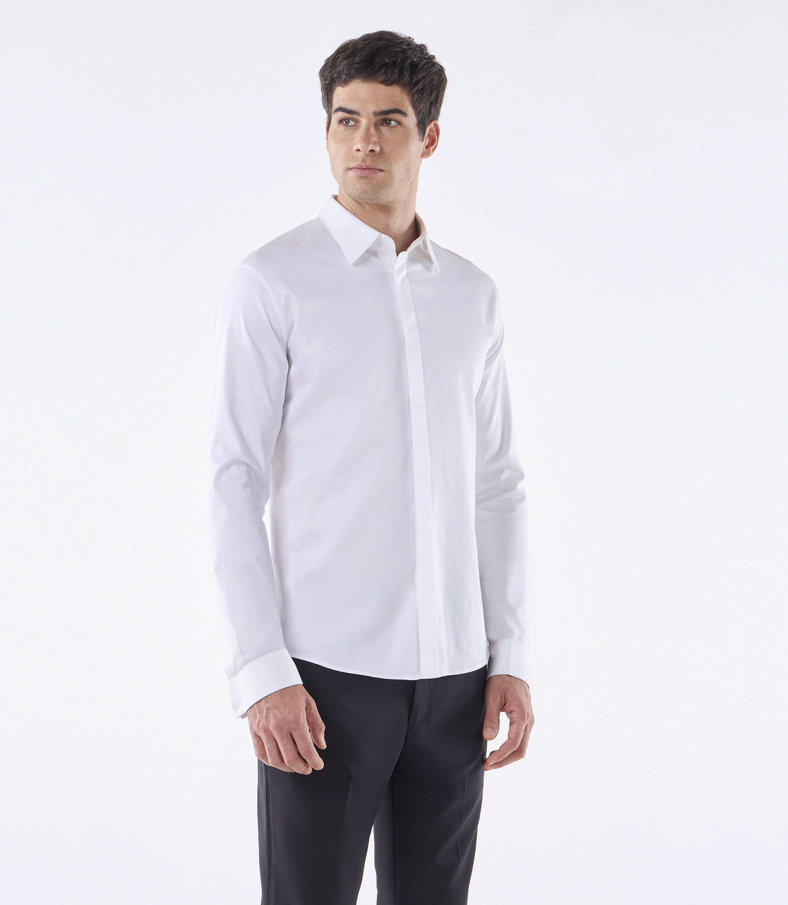 Camisa  de Smoking Vista Coberta Branco
