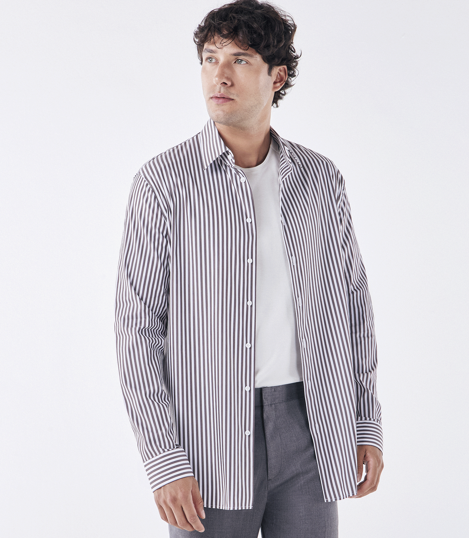 Camisa Manga Longa Maxi Marrom