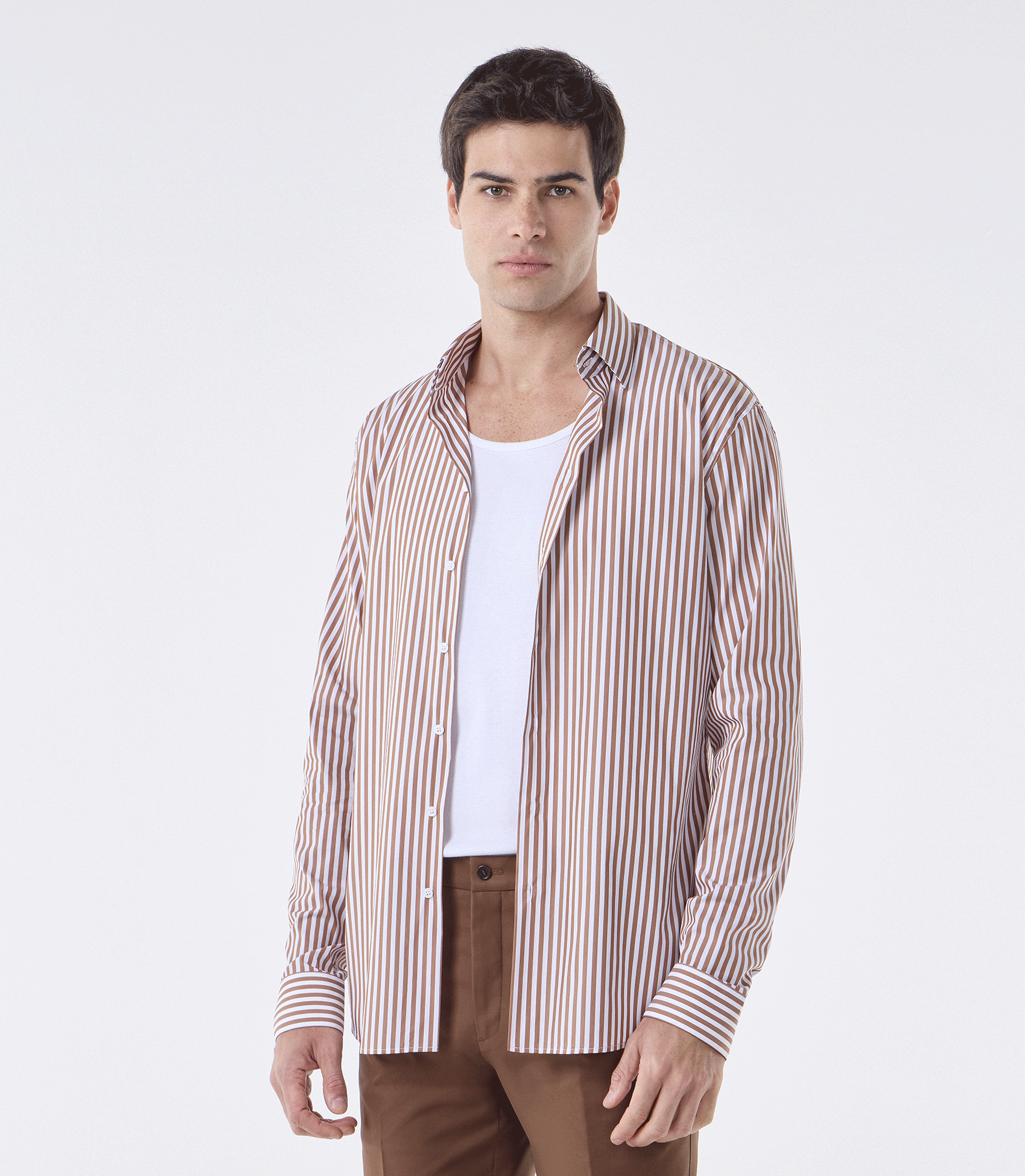 Camisa Manga Longa Maxi Marrom