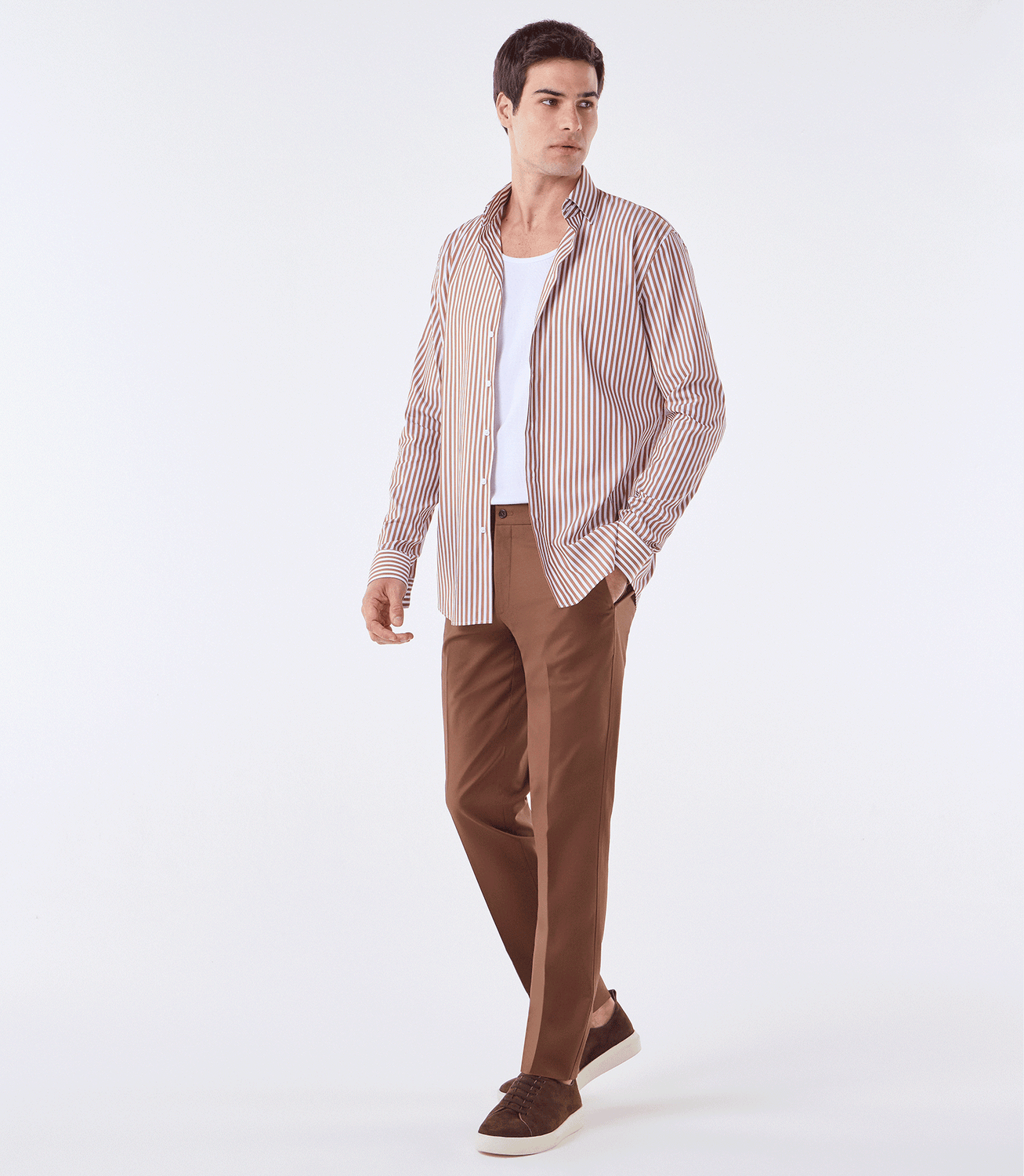 Camisa Manga Longa Maxi Marrom – slide 2