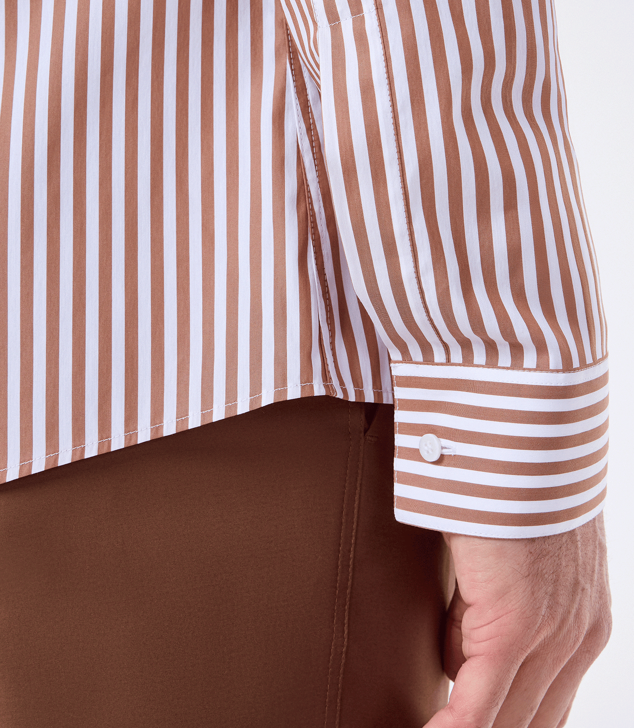 Camisa Manga Longa Maxi Marrom – slide 5