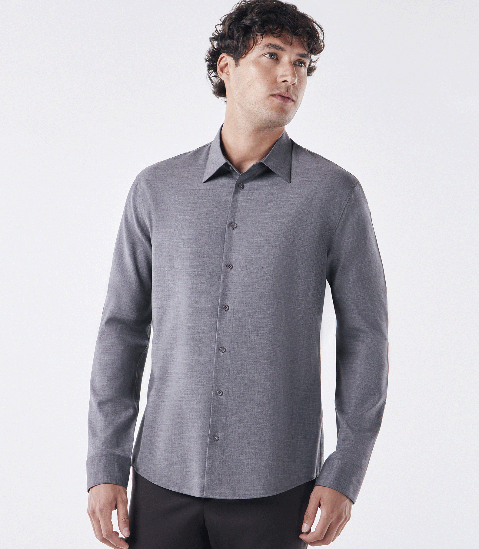 Camisa Manga Longa Tailor Air Lã Active Cinza