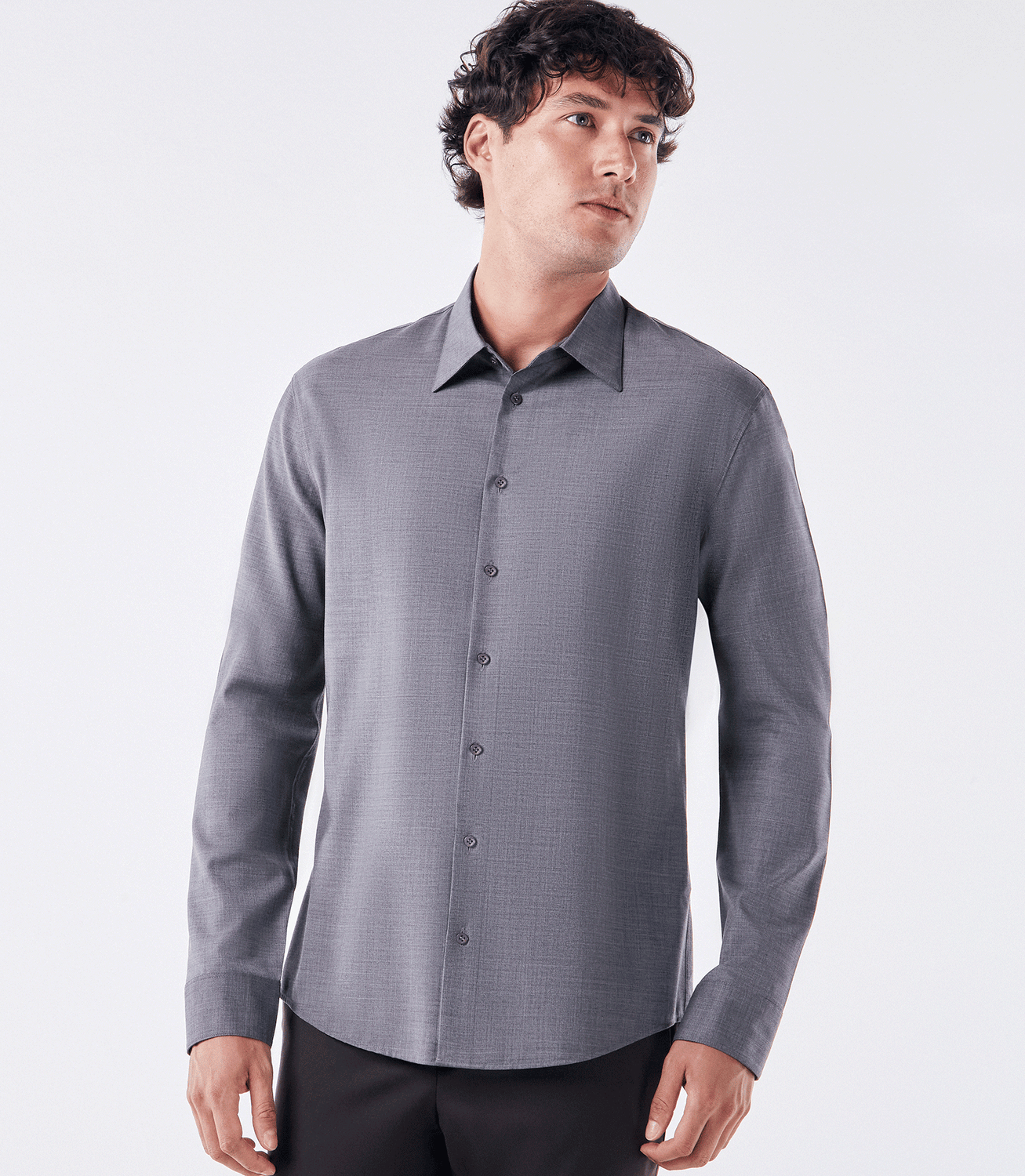 Camisa Manga Longa Tailor Air Lã Active Cinza – slide 1
