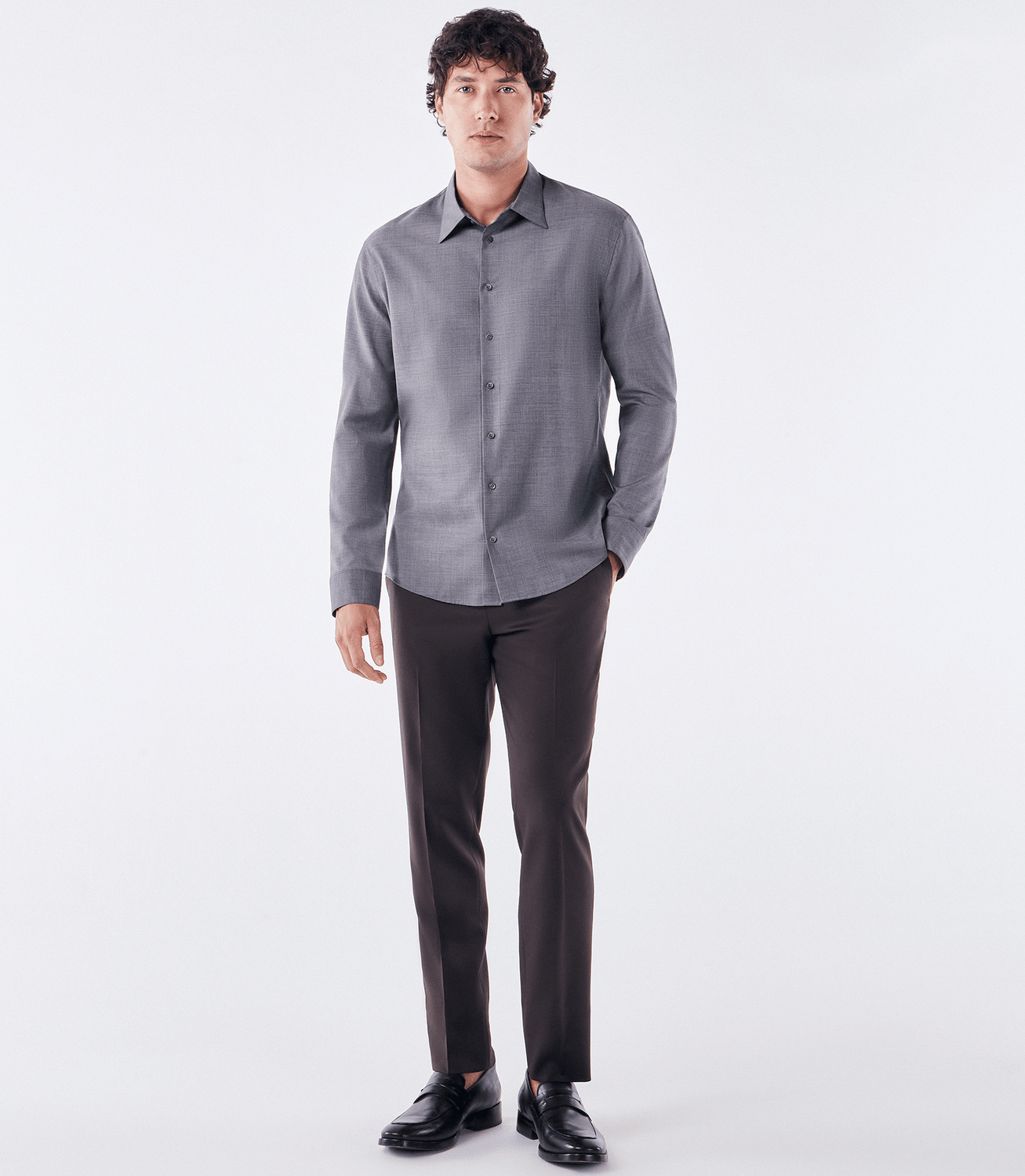 Camisa Manga Longa Tailor Air Lã Active Cinza – slide 2