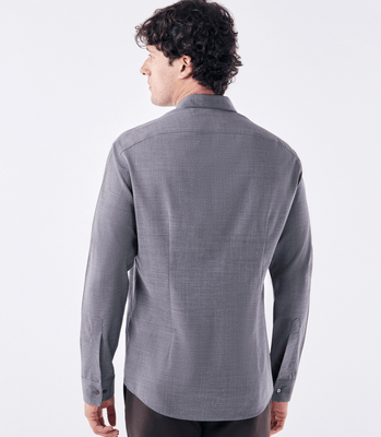 Camisa Manga Longa Tailor Air Lã Active Cinza thumbnail 3