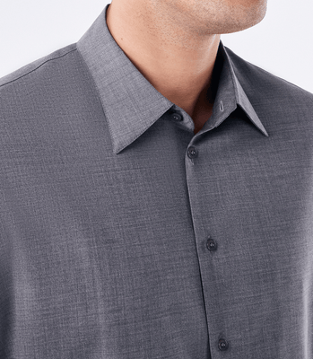 Camisa Manga Longa Tailor Air Lã Active Cinza thumbnail 4