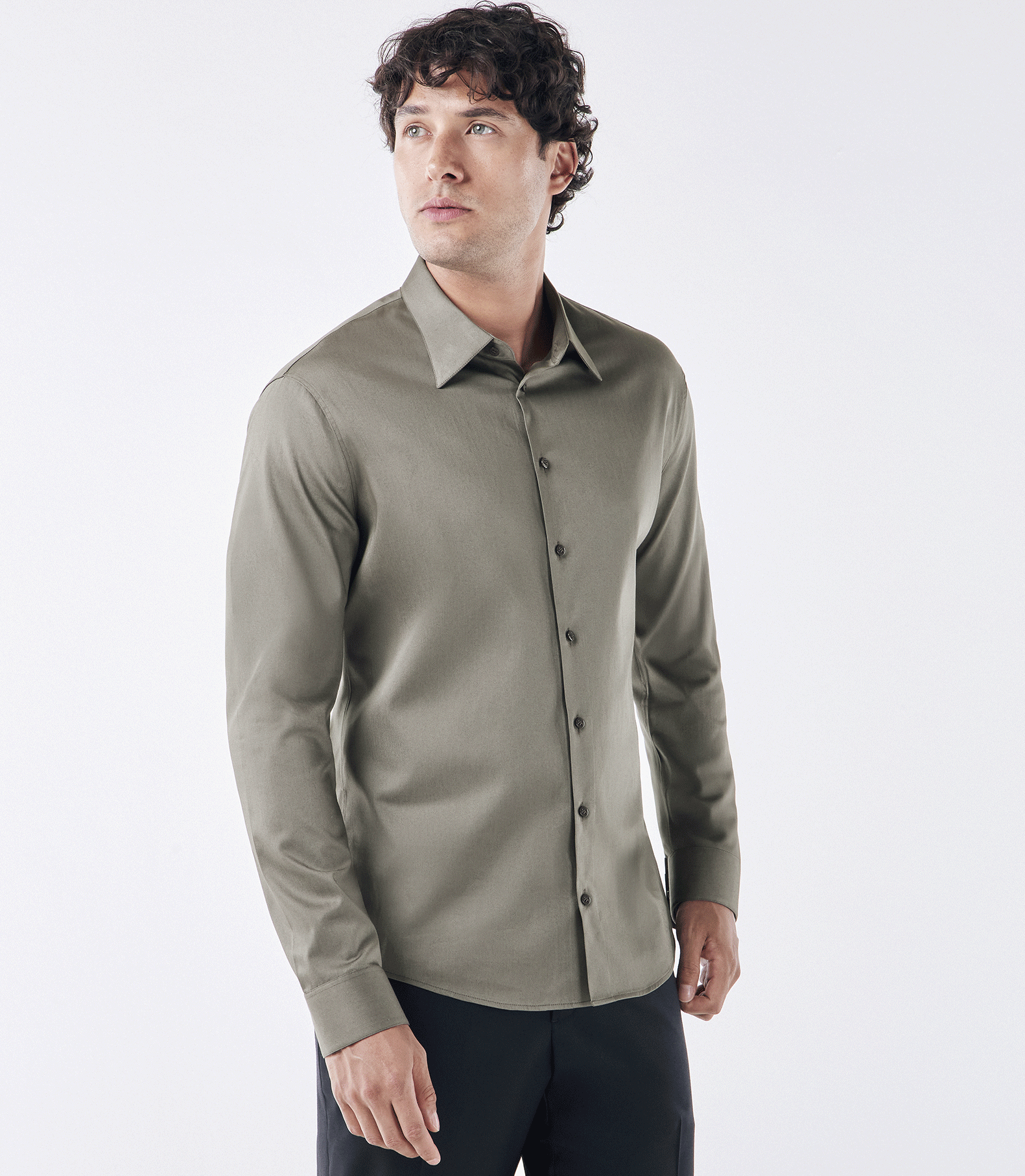 Camisa Social Lar Manga Longa Marrom