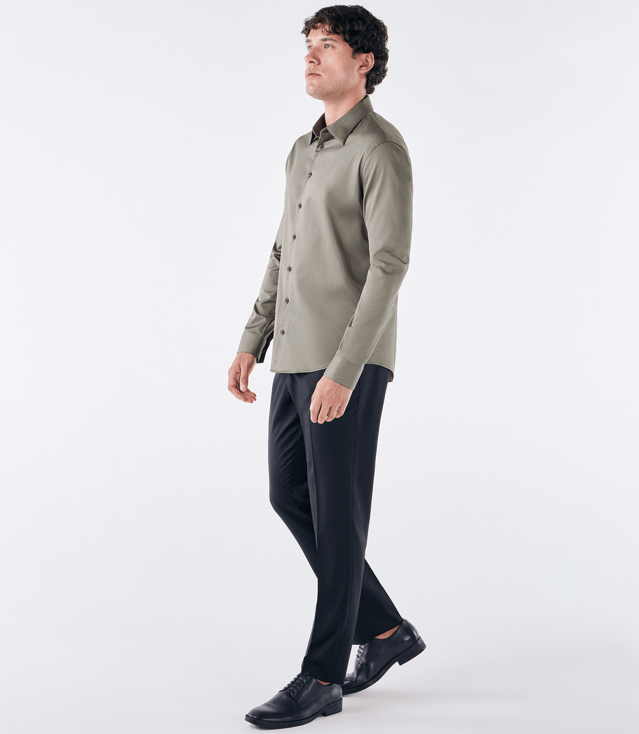 Camisa Social Lar Manga Longa Marrom – slide 2