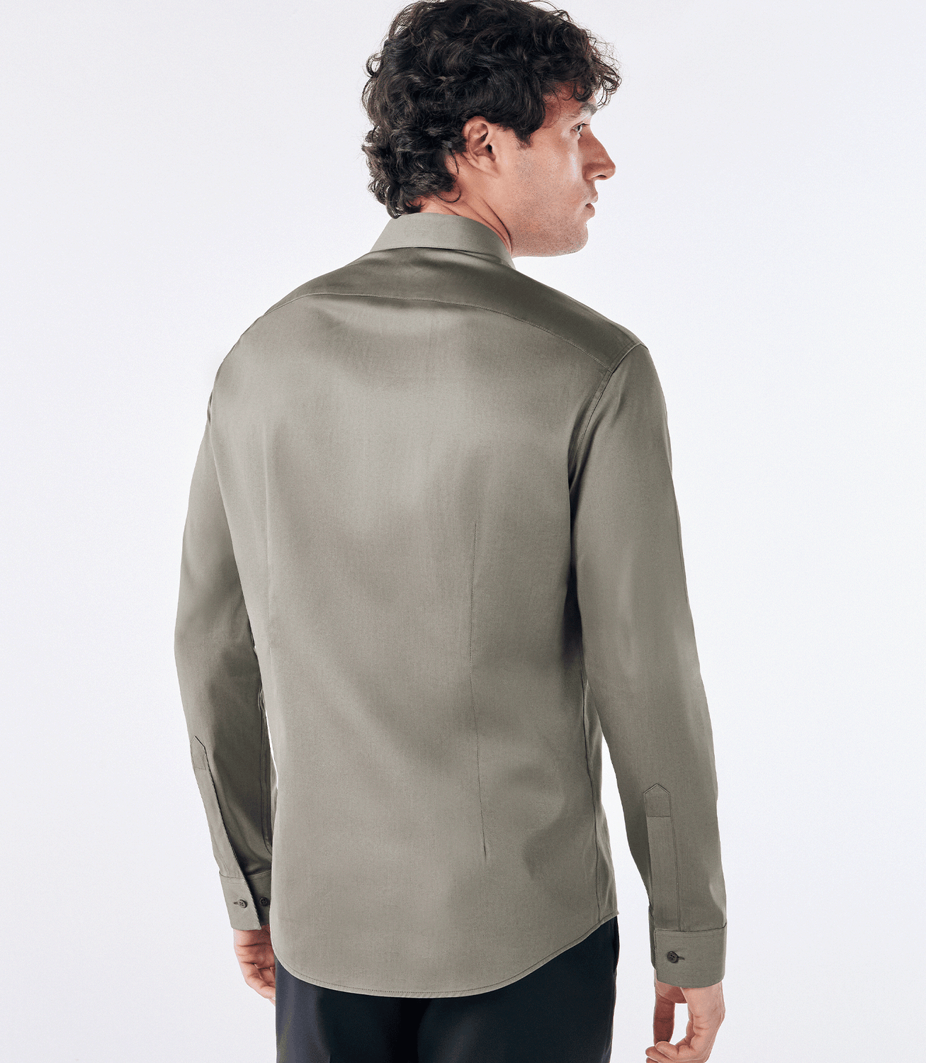 Camisa Social Lar Manga Longa Marrom – slide 3