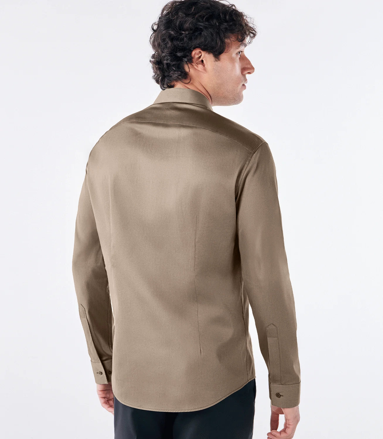 Camisa Social Lar Manga Longa Marrom – slide 4