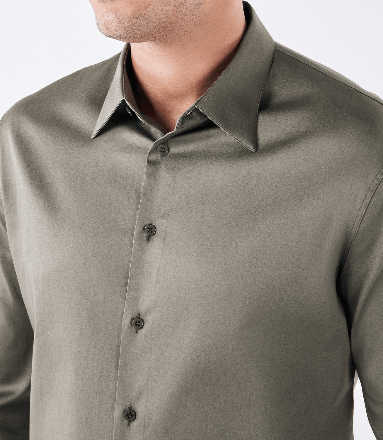 Camisa Social Lar Manga Longa Marrom – slide 4