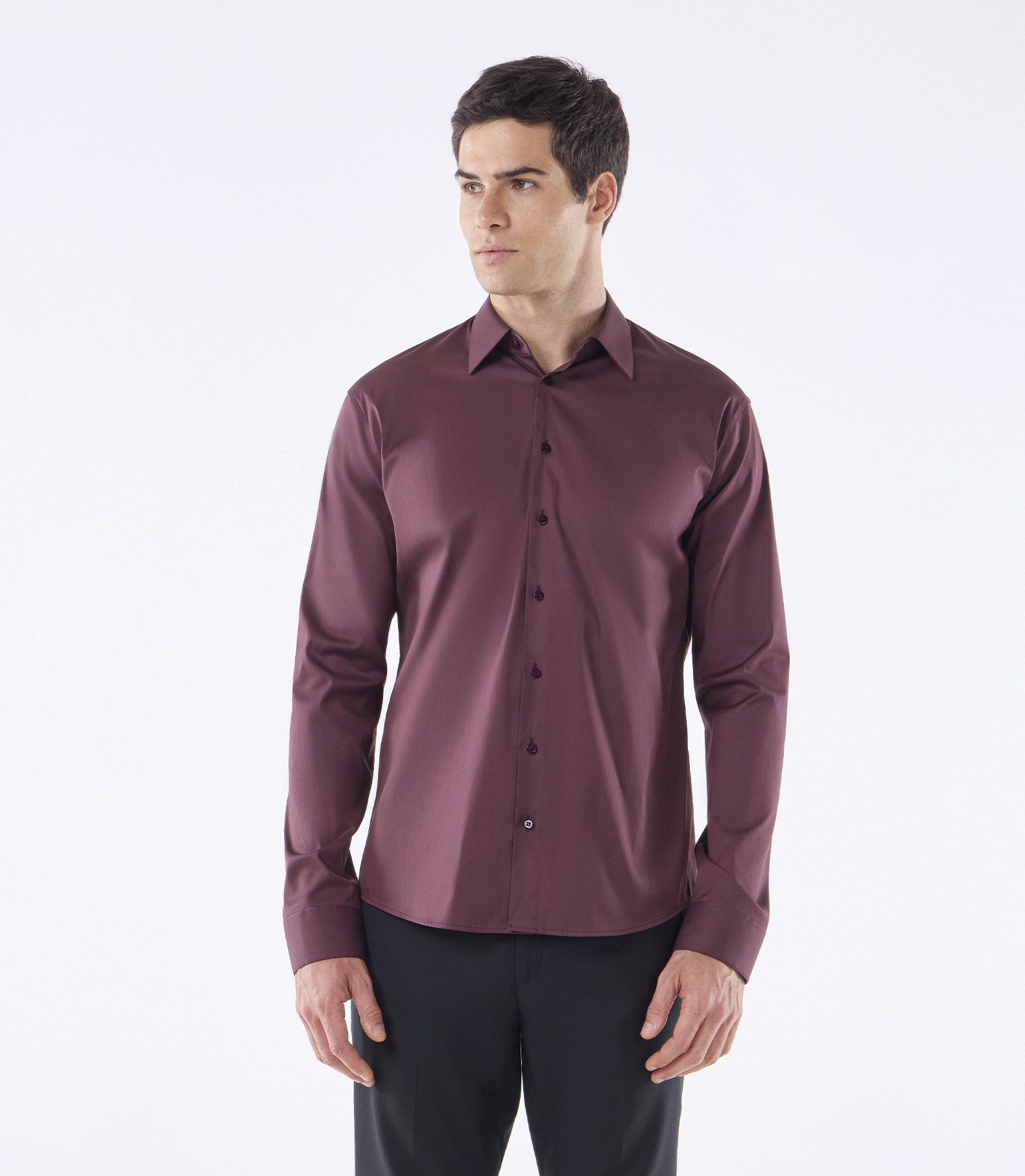 Camisa Social Lar Manga Longa Vermelho