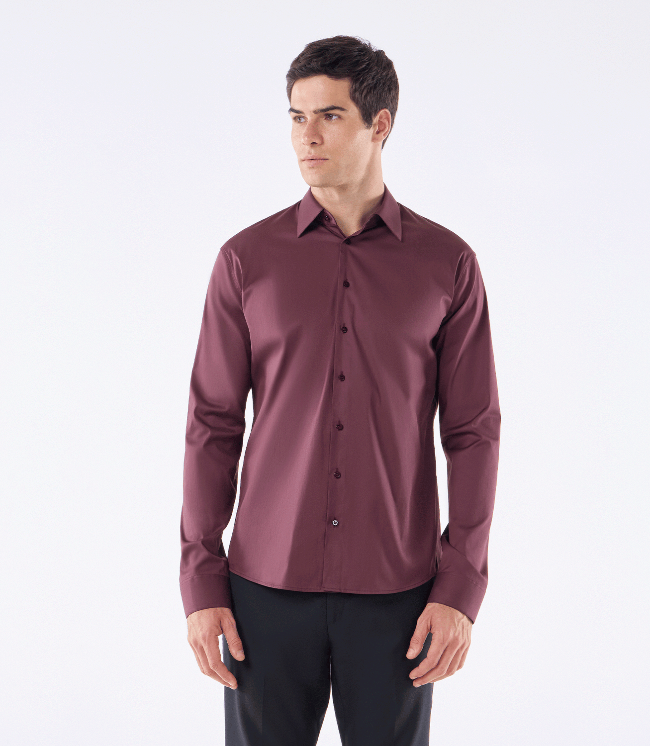 Camisa Social Lar Manga Longa Vermelho – slide 1