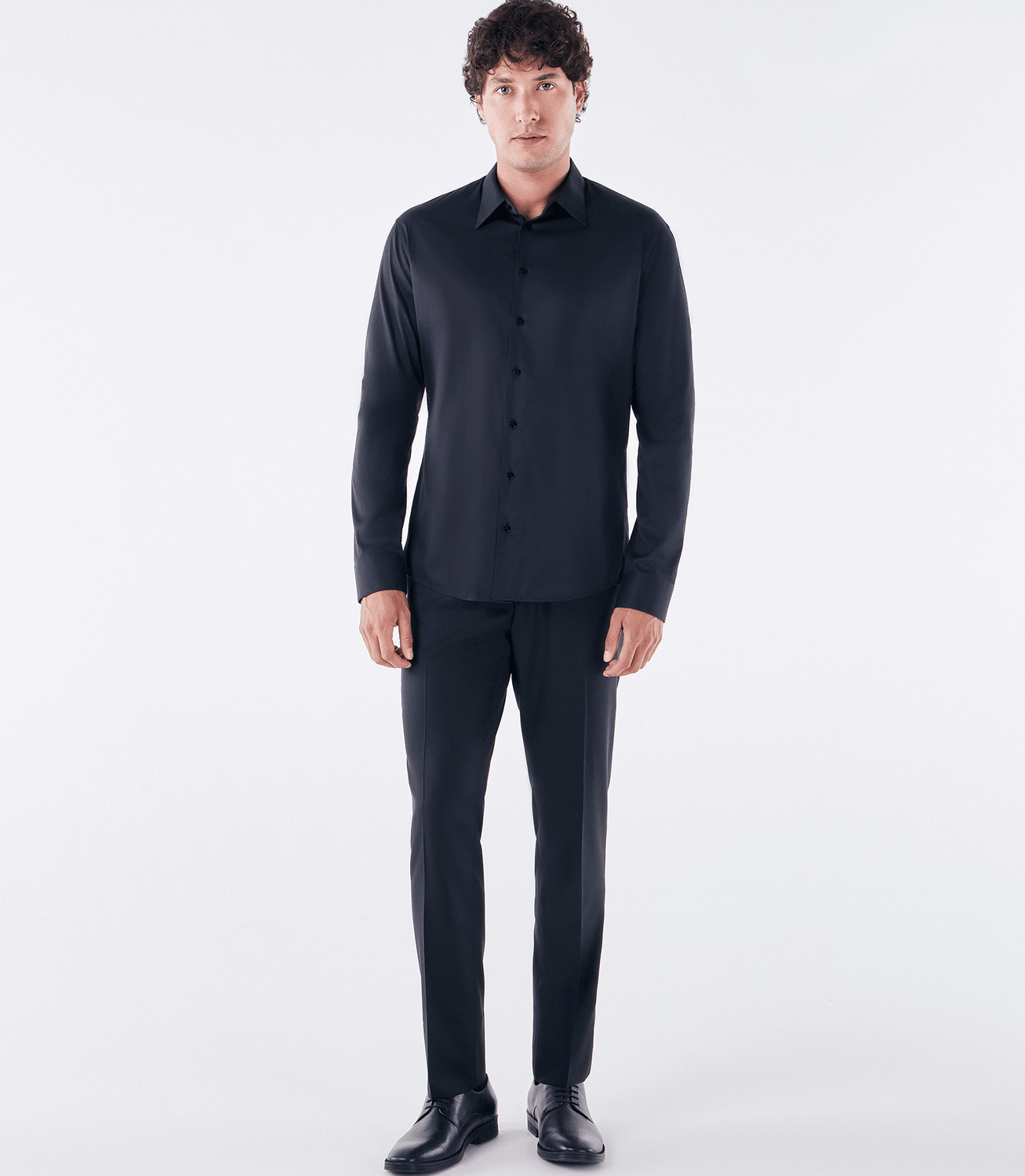 Camisa Social Lar Manga Longa Preto – slide 2